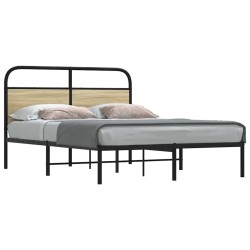 Cadre de lit sans matelas 135x190 cm chêne sonoma 
