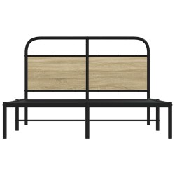 Cadre de lit sans matelas 135x190 cm chêne sonoma 