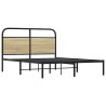Cadre de lit sans matelas 135x190 cm chêne sonoma 