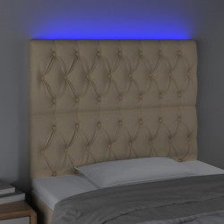 Tête de lit à LED Crème 90x7x118/1288 cm Tissu 