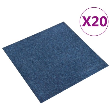 Dalles de tapis de sol 20 pcs 5 m² 50x50 cm Bleu foncé 