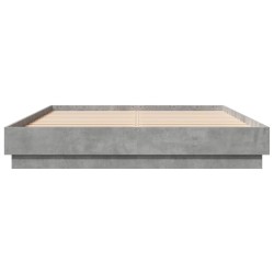 Cadre de lit sans matelas gris béton 120x200 cm 