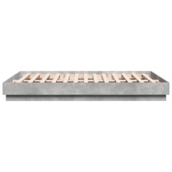 Cadre de lit sans matelas gris béton 120x200 cm 