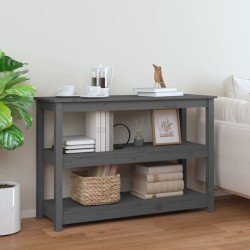 Table console Gris 110x40x74 cm Bois massif de pin 