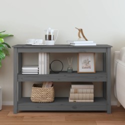 Table console Gris 110x40x74 cm Bois massif de pin 