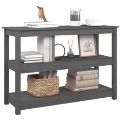 Table console Gris 110x40x74 cm Bois massif de pin 