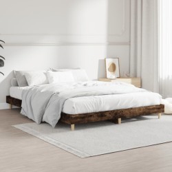 Cadre de lit sans matelas chêne fumé 140x190 cm bois ingénierie 