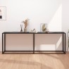 Table console Marbre noir 220x35x75,5 cm Verre trempé 