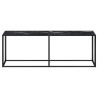 Table console Marbre noir 220x35x75,5 cm Verre trempé 