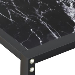Table console Marbre noir 220x35x75,5 cm Verre trempé 