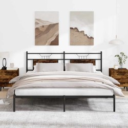 Cadre de lit sans matelas chêne fumé 183x213 cm bois ingénierie 