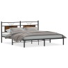 Cadre de lit sans matelas chêne fumé 183x213 cm bois ingénierie 