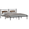 Cadre de lit sans matelas chêne fumé 183x213 cm bois ingénierie 
