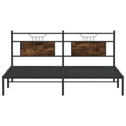 Cadre de lit sans matelas chêne fumé 183x213 cm bois ingénierie 
