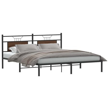 Cadre de lit sans matelas chêne marron 183x213 cm 