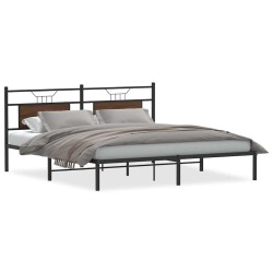 Cadre de lit sans matelas chêne marron 183x213 cm 