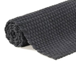 Tapis rectangulaire Anthracite 160x230 cm Coton 