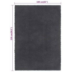 Tapis rectangulaire Anthracite 160x230 cm Coton 