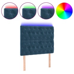 Tête de lit à LED Bleu foncé 90x7x118/128 cm Velours 