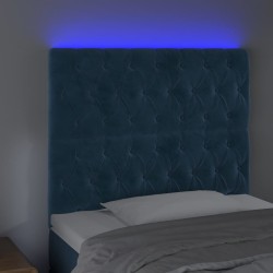 Tête de lit à LED Bleu foncé 90x7x118/128 cm Velours 
