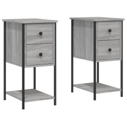 Tables de chevet 2 pcs sonoma gris 32x42x70cm bois d'ingénierie 