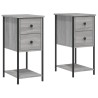 Tables de chevet 2 pcs sonoma gris 32x42x70cm bois d'ingénierie 