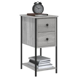 Tables de chevet 2 pcs sonoma gris 32x42x70cm bois d'ingénierie 