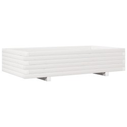 Jardinière blanc 110x60x26,5 cm bois de pin massif 