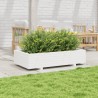 Jardinière blanc 110x60x26,5 cm bois de pin massif 