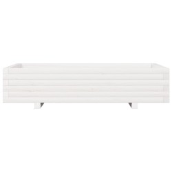 Jardinière blanc 110x60x26,5 cm bois de pin massif 