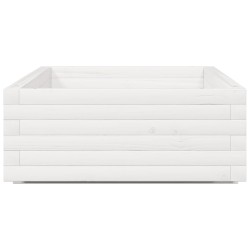 Jardinière blanc 110x60x26,5 cm bois de pin massif 