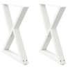 Pieds de table à manger 2 pièces Blanc 80 x (72-73,3) cm Acier 