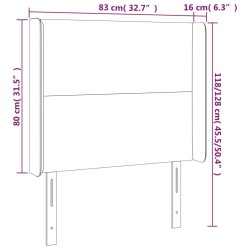 Tête de lit à LED Vert foncé 83x16x118/128 cm Velours 