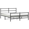 Cadre de lit métal sans matelas avec pied de lit noir 160x200cm 