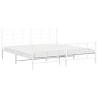 Cadre de lit métal sans matelas et pied de lit blanc 193x203 cm 