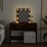 Coiffeuse avec LED chêne fumé 100x40x130 cm 