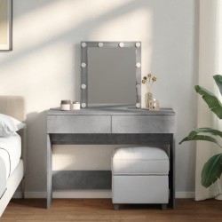 Coiffeuse avec LED gris béton 100x40x130 cm 