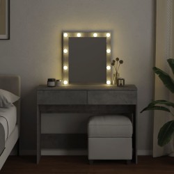 Coiffeuse avec LED gris béton 100x40x130 cm 