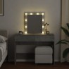 Coiffeuse avec LED gris béton 100x40x130 cm 