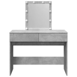 Coiffeuse avec LED gris béton 100x40x130 cm 