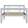 Cadre de lit sans matelas gris et blanc métal 90x200 cm 