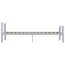 Cadre de lit sans matelas gris et blanc métal 90x200 cm 