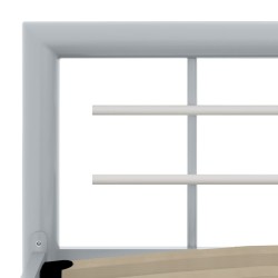 Cadre de lit sans matelas gris et blanc métal 90x200 cm 