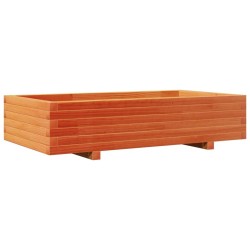 Jardinière cire marron 110x60x26,5 cm bois de pin massif 