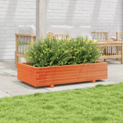 Jardinière cire marron 110x60x26,5 cm bois de pin massif 