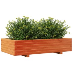 Jardinière cire marron 110x60x26,5 cm bois de pin massif 