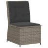 Canapé inclinable de jardin avec coussins gris résine tressée 