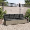 Canapé inclinable de jardin avec coussins gris résine tressée 