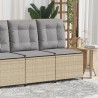 Canapé inclinable de jardin avec coussins beige résine tressée 