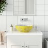 Vasque à poser blanc et jaune rond Φ41x14 cm céramique 